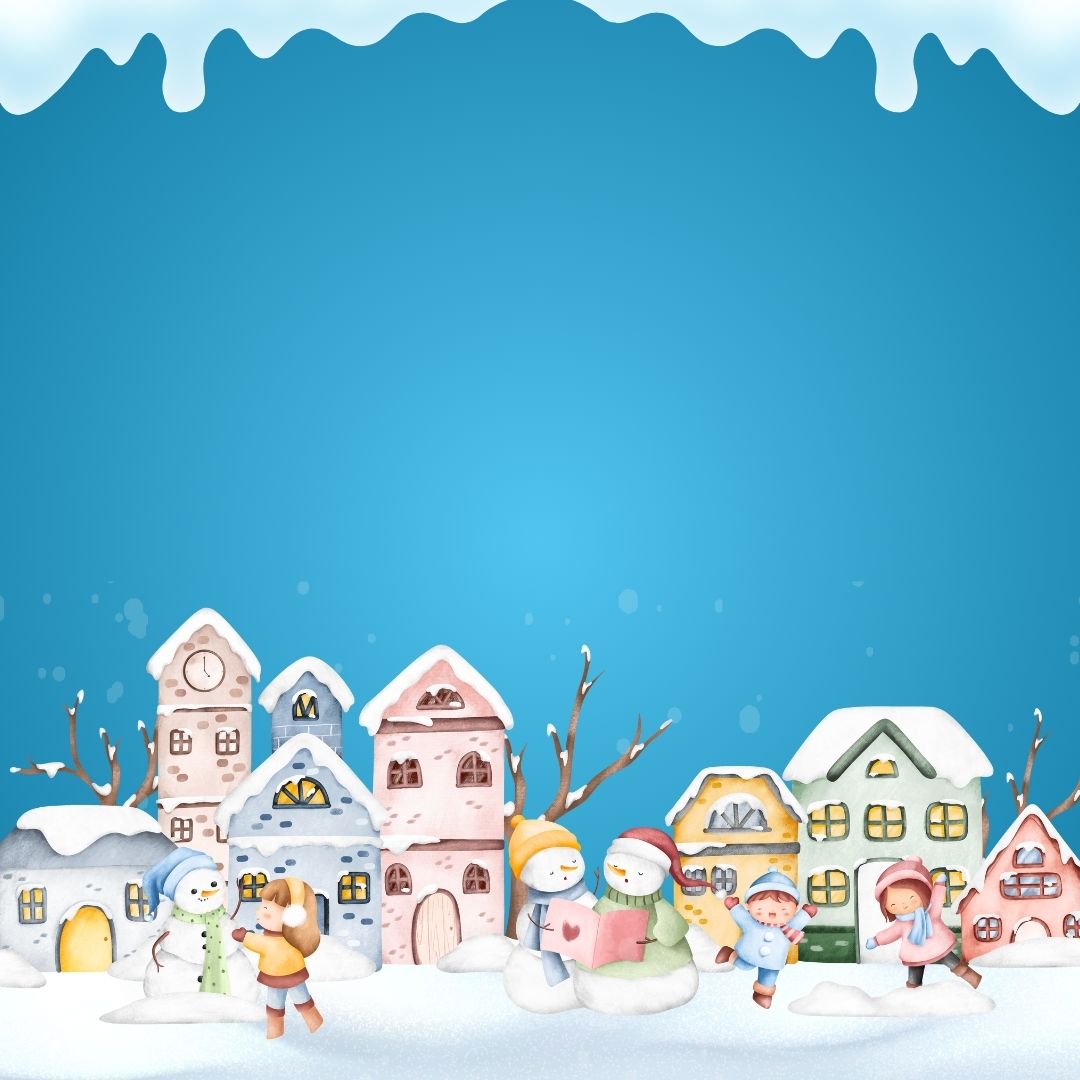 Blue and White Illustrative Welcome Winter Facebook Video